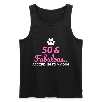 50 Fabulous According To My Dog Birthday - Men's Premium Organic Tank Top - black - Front - AI Model Male 178 light (178cm)