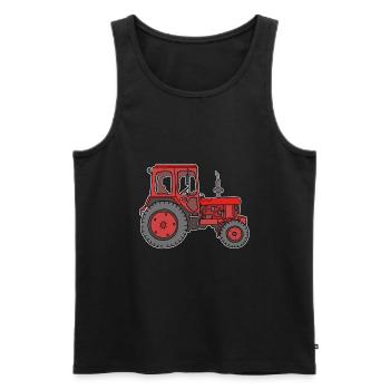 Roter Traktor / Trecker - Männer Premium Bio Tank Top - Schwarz - Vorne - AI Model Male 178 light (178cm)