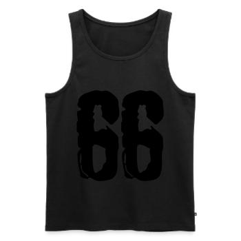 66 Zahl Trikot - Männer Premium Bio Tank Top - Schwarz - Vorne - Michal (187cm)