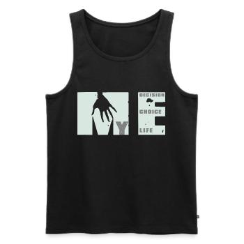 MEvolution: Choix, Décision, Vie - Débardeur bio Premium Homme - noir - Devant - AI Model Male 178 light (178cm)