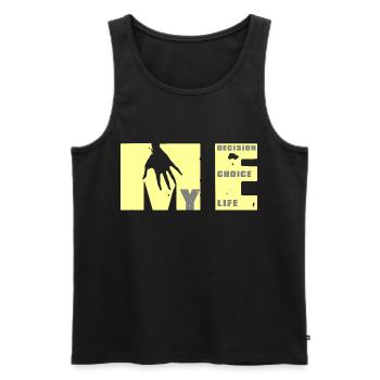 Ich stärke mich: Wahl, Entscheidung, Leben - Männer Premium Bio Tank Top - Schwarz - Vorne - Michal (187cm)