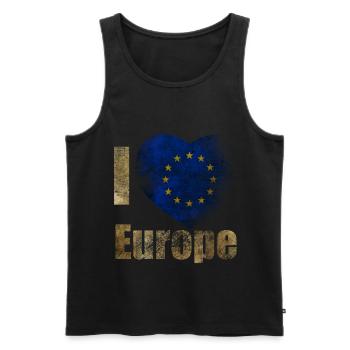 EUROPE J’aime l’Europe - Débardeur bio Premium Homme - noir - Devant - AI Model Male 178 light (178cm)