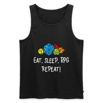 Eat, sleep, RPG, repeat - Men's Premium Organic Tank Top - black - Front - AI Model Male 178 light (178cm)
