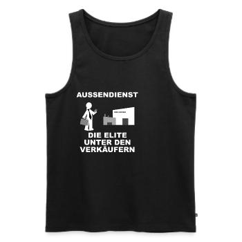 Die Elite unter den Verkäufern - Männer Premium Bio Tank Top - Schwarz - Vorne - AI Model Male 178 light (178cm)