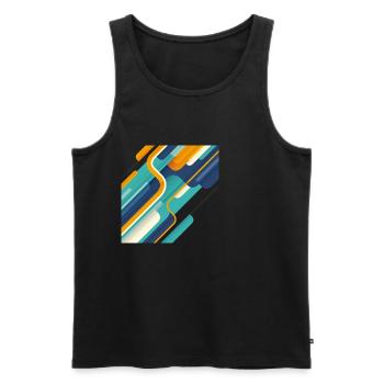 Abstrakt 01.001 - Männer Premium Bio Tank Top - Schwarz - Vorne - Michal (187cm)