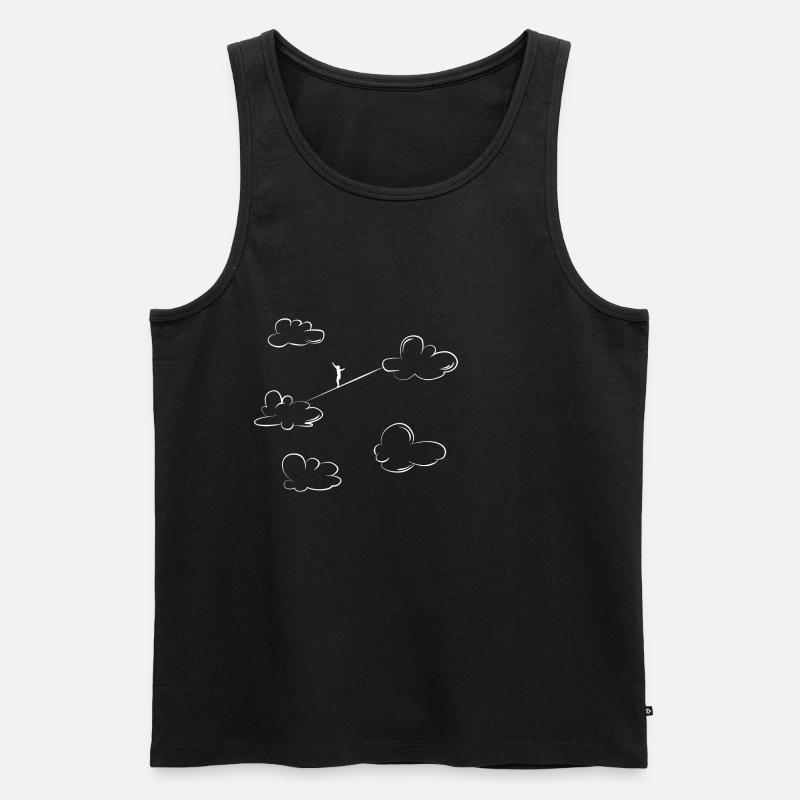 Slack lining clouds - Männer Premium Bio Tank Top - Schwarz