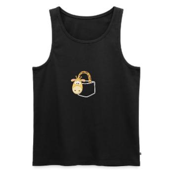 Giraffe Tasche - Stofftier, Plüschtier, Geschenk - Männer Premium Bio Tank Top - Schwarz - Vorne - Michal (187cm)
