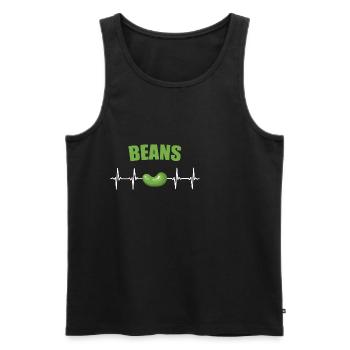 beans - Men's Premium Organic Tank Top - black - Front - AI Model Male 178 light (178cm)