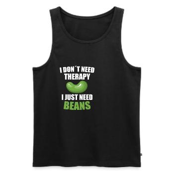 Bohnen - Männer Premium Bio Tank Top - Schwarz - Vorne - Michal (187cm)