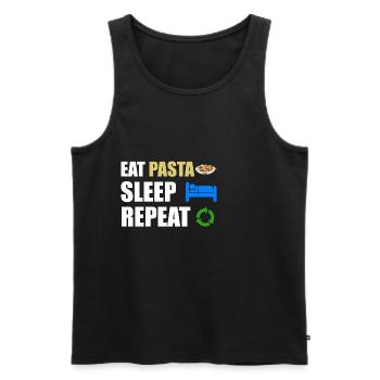 Pasta - Männer Premium Bio Tank Top - Schwarz - Vorne - Michal (187cm)