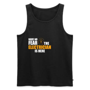 electrician - Men's Premium Organic Tank Top - black - Front - Michal (187cm)