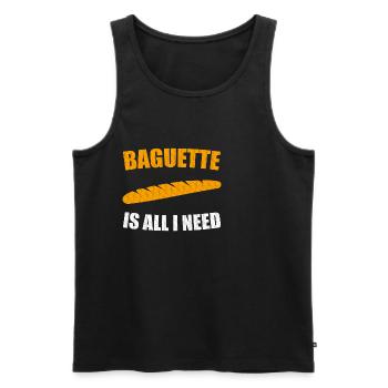 baguette - Men's Premium Organic Tank Top - black - Front - Michal (187cm)