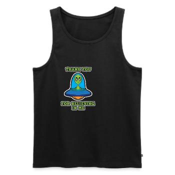 Thank you Believer UFO Alien Women Men Kids - Men's Premium Organic Tank Top - black - Front - Michal (187cm)