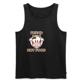 Vegetarian for Animal Lovers - Friend Not Food - Men's Premium Organic Tank Top - black - Front - Michal (187cm)