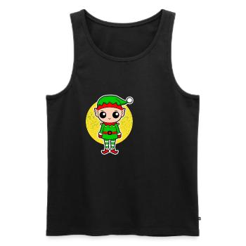 Gnome for Christmas for kids and parents - Men's Premium Organic Tank Top - black - Front - AI Model Male 178 light (178cm)