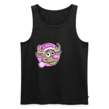 Weihnachten in Pink - Rentier in Pink - Männer Premium Bio Tank Top - Schwarz - Vorne - AI Model Male 178 light (178cm)