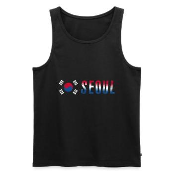 Seoul | Korea - Männer Premium Bio Tank Top - Schwarz - Vorne - AI Model Male 178 light (178cm)