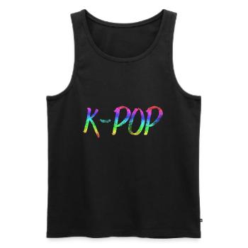 K-POP - Débardeur bio Premium Homme - noir - Devant - AI Model Male 178 light (178cm)