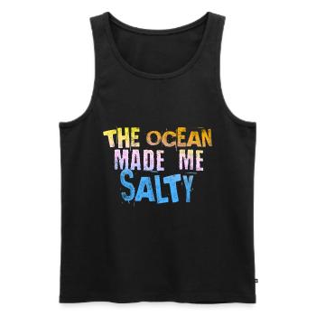 The ocean made me salty - Männer Premium Bio Tank Top - Schwarz - Vorne - AI Model Male 178 light (178cm)