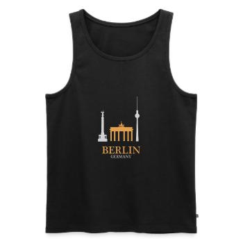 Berlin landmarks in Germany - Berlin - Men's Premium Organic Tank Top - black - Front - AI Model Male 178 light (178cm)
