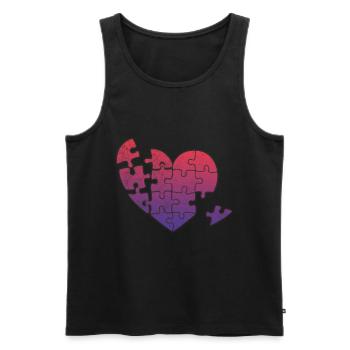 Herz - Männer Premium Bio Tank Top - Schwarz - Vorne - Michal (187cm)
