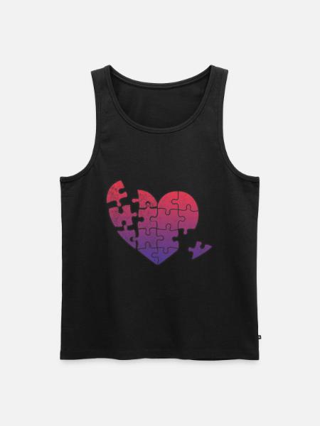Herz - Männer Premium Bio Tank Top - Schwarz