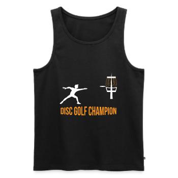 Disc Golf - Männer Premium Bio Tank Top - Schwarz - Vorne - Michal (187cm)