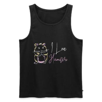 Hamster - Männer Premium Bio Tank Top - Schwarz - Vorne - AI Model Male 178 light (178cm)