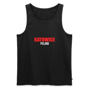 Katowice - Polen - Männer Premium Bio Tank Top - Schwarz - Vorne - Michal (187cm)