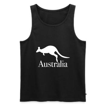 Australia - Men's Premium Organic Tank Top - black - Front - AI Model Male 178 light (178cm)