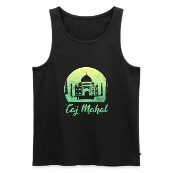 Taj Mahal - تاج محل - Männer Premium Bio Tank Top - Schwarz - Vorne - AI Model Male 178 light (178cm)
