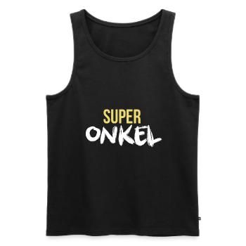 SUPER UNCLE - Débardeur bio Premium Homme - noir - Devant - AI Model Male 178 light (178cm)
