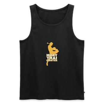Muay Thai - Débardeur bio Premium Homme - noir - Devant - Michal (187cm)