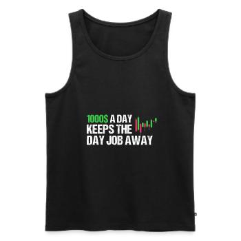 Daytrading T-Shirt Day Trader Finanzielle Freiheit - Männer Premium Bio Tank Top - Schwarz - Vorne - Michal (187cm)