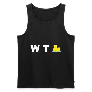 Qu'est-ce que le canard?! WTF - Débardeur bio Premium Homme - noir - Devant - Michal (187cm)