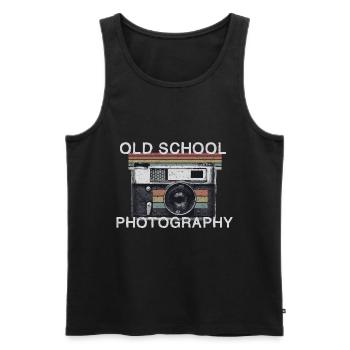 Photographie cadeau de la vieille école - Débardeur bio Premium Homme - noir - Devant - Michal (187cm)