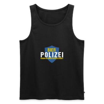 Beer police for all beer belly owners - Men's Premium Organic Tank Top - black - Front - Michal (187cm)