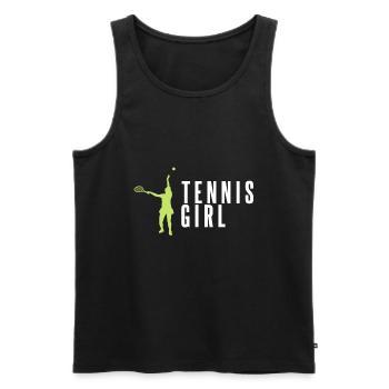 Fille de tennis | Idée cadeau tennis femme - Débardeur bio Premium Homme - noir - Devant - Michal (187cm)