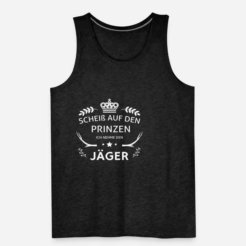 Jagd Jäger Evolution Hirsch Waidmann Lustig Spruch Männer Premium Bio Tank Top