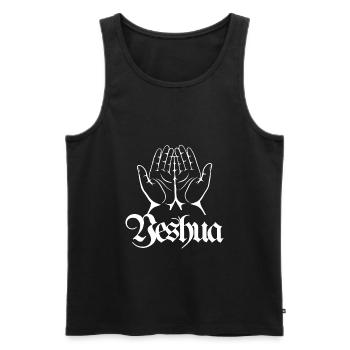 Yeshua - Christian - Men's Premium Organic Tank Top - black - Front - AI Model Male 178 light (178cm)