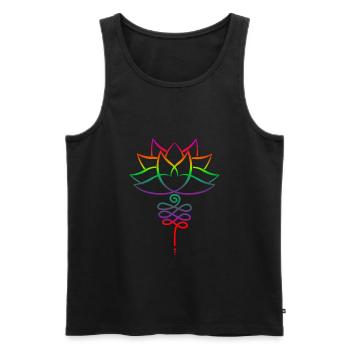 Yoga Lotus Blüte Unalome 1 - Männer Premium Bio Tank Top - Schwarz - Vorne - AI Model Male 178 light (178cm)