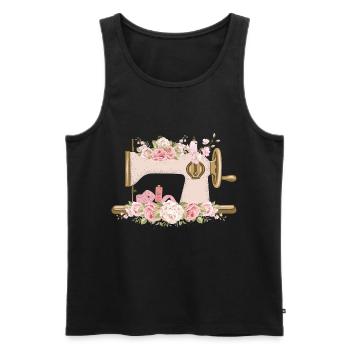 Sewing Machine Seamstress Mom Gift Idea T-Shirt - Men's Premium Organic Tank Top - black - Front - AI Model Male 178 light (178cm)