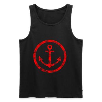 Anker Anchor Maritim Symbol - Männer Premium Bio Tank Top - Schwarz - Vorne - AI Model Male 178 light (178cm)
