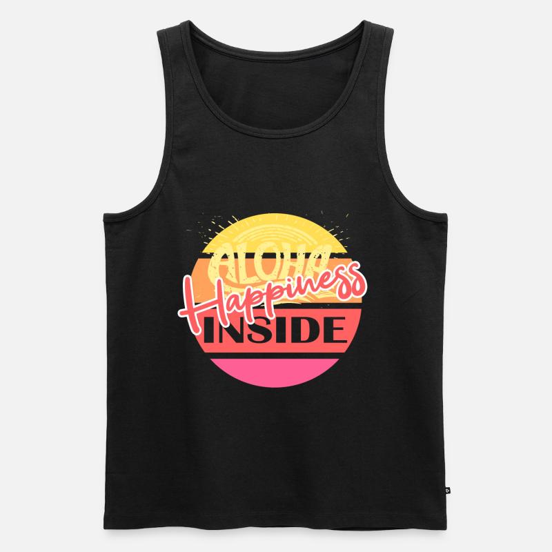 aloha Happiness Inside - Männer Premium Bio Tank Top - Schwarz