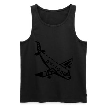 Airplane flying drawing - Men's Premium Organic Tank Top - black - Front - Michal (187cm)
