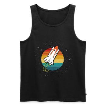 Raumschifft Galaxy Weltraum - Männer Premium Bio Tank Top - Schwarz - Vorne - Michal (187cm)