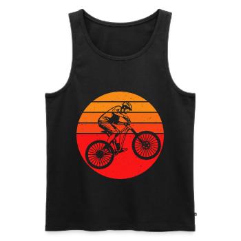 MTB - Vintage Mountain Bike MTB Bike Fahrer Gesche - Männer Premium Bio Tank Top - Schwarz - Vorne - AI Model Male 178 light (178cm)