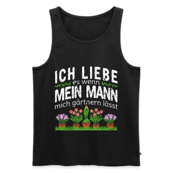 Ich Liebe Mein Mann Gärtnerin Garten - Männer Premium Bio Tank Top - Schwarz - Vorne - Michal (187cm)