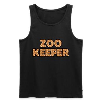 Funny Zoo Keeper lettering - Men's Premium Organic Tank Top - black - Front - AI Model Male 178 light (178cm)