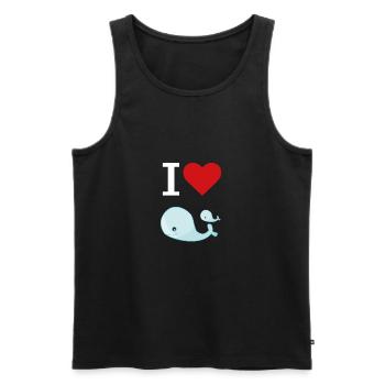 Baleines, baleines, mer, océan mer, animaux - Débardeur bio Premium Homme - noir - Devant - Michal (187cm)